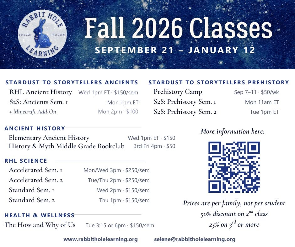 Fall Classes Now Open at Rabbit Hole Learning